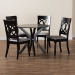 Baxton Studio Jessie Modern Grey Fabric and Dark Brown Finished Wood 5-Piece Dining Set - Jessie-Grey/Dark Brown-5PC Dining Set