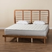 Baxton Studio Petra Mid-Century Modern Ash Walnut Finished Wood King Size Platform Bed - Petra-Ash Walnut-King