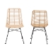 bali & pari Manhattan Modern Bohemian Natural Brown Rattan and Black Metal 2-Piece Dining Chair Set - Manhattan-Rattan/Black-DC