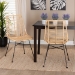 bali & pari Manhattan Modern Bohemian Natural Brown Rattan and Black Metal 2-Piece Dining Chair Set - Manhattan-Rattan/Black-DC