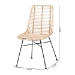 bali & pari Manhattan Modern Bohemian Natural Brown Rattan and Black Metal 2-Piece Dining Chair Set - Manhattan-Rattan/Black-DC