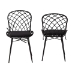 bali & pari Sabelle Modern Bohemian Black Finished Rattan and Metal 2-Piece Dining Chair Set - Santa1-Black Rattan-DC