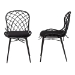 bali & pari Sabelle Modern Bohemian Black Finished Rattan and Metal 2-Piece Dining Chair Set - Santa1-Black Rattan-DC