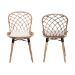 bali & pari Sabelle Modern Bohemian Natural Brown Finished Teak Wood and Greywashed Rattan 2-Piece Dining Chair Set - Santa1-Light Grey Rattan-DC