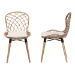 bali & pari Sabelle Modern Bohemian Natural Brown Finished Teak Wood and Greywashed Rattan 2-Piece Dining Chair Set - Santa1-Light Grey Rattan-DC