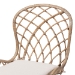 bali & pari Sabelle Modern Bohemian Natural Brown Finished Teak Wood and Greywashed Rattan 2-Piece Dining Chair Set - Santa1-Light Grey Rattan-DC