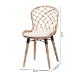 bali & pari Sabelle Modern Bohemian Natural Brown Finished Teak Wood and Greywashed Rattan 2-Piece Dining Chair Set - Santa1-Light Grey Rattan-DC