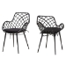 Baxton Studio Ballerina Modern Bohemian Black Finished Rattan and Metal 2-Piece Dining Chair Set