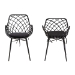bali & pari Ballerina Modern Bohemian Black Finished Rattan and Metal 2-Piece Dining Chair Set - Balerina1-Black Rattan-DC