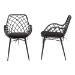 bali & pari Ballerina Modern Bohemian Black Finished Rattan and Metal 2-Piece Dining Chair Set - Balerina1-Black Rattan-DC