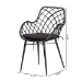 bali & pari Ballerina Modern Bohemian Black Finished Rattan and Metal 2-Piece Dining Chair Set - Balerina1-Black Rattan-DC