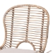 bali & pari Brenna Modern Bohemian Greywashed Rattan and Black Metal 2-Piece Dining Chair Set - Bianca-Light Grey Rattan-DC