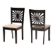Baxton Studio Olympia Modern Beige Fabric and Espresso Brown Finished Wood 2-Piece Dining Chair Set