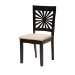 Baxton Studio Olympia Modern Beige Fabric and Espresso Brown Finished Wood 7-Piece Dining Set - RH386C-Sand/Dark Brown-7PC Dining Set