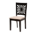Baxton Studio Olympia Modern Beige Fabric and Espresso Brown Finished Wood 6-Piece Dining Set - RH386C-Sand/Dark Brown-6PC Dining Set