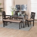 Baxton Studio Olympia Modern Beige Fabric and Espresso Brown Finished Wood 6-Piece Dining Set - RH386C-Sand/Dark Brown-6PC Dining Set