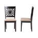 Baxton Studio Olympia Modern Beige Fabric and Espresso Brown Finished Wood 2-Piece Dining Chair Set - RH386C-Sand/Dark Brown-DC-2PK
