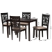 Baxton Studio Olympia Modern Beige Fabric and Espresso Brown Finished Wood 5-Piece Dining Set - RH386C-Sand/Dark Brown-5PC Dining Set