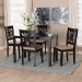 Baxton Studio Olympia Modern Beige Fabric and Espresso Brown Finished Wood 5-Piece Dining Set - RH386C-Sand/Dark Brown-5PC Dining Set