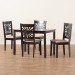 Baxton Studio Olympia Modern Beige Fabric and Espresso Brown Finished Wood 5-Piece Dining Set - RH386C-Sand/Dark Brown-5PC Dining Set