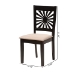 Baxton Studio Olympia Modern Beige Fabric and Espresso Brown Finished Wood 2-Piece Dining Chair Set - RH386C-Sand/Dark Brown-DC-2PK