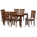 Baxton Studio Olympia Modern Grey Fabric and Walnut Brown Finished Wood 7-Piece Dining Set - RH386C-Grey/Walnut-7PC Dining Set