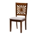Baxton Studio Olympia Modern Grey Fabric and Walnut Brown Finished Wood 7-Piece Dining Set - RH386C-Grey/Walnut-7PC Dining Set