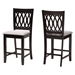 Baxton Studio Florencia Modern Grey Fabric and Espresso Brown Finished Wood 2-Piece Counter Stool Set