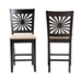 Baxton Studio Olympia Modern Beige Fabric and Espresso Brown Finished Wood 2-Piece Counter Stool Set - RH386P-Sand/Dark Brown-PC-2PK