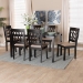 Baxton Studio Florencia Modern Beige Fabric and Espresso Brown Finished Wood 7-Piece Dining Set - RH388C-Sand/Dark Brown-7PC Dining Set