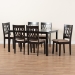 Baxton Studio Florencia Modern Beige Fabric and Espresso Brown Finished Wood 7-Piece Dining Set - RH388C-Sand/Dark Brown-7PC Dining Set