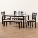 Baxton Studio Florencia Modern Beige Fabric and Espresso Brown Finished Wood 6-Piece Dining Set - RH388C-Sand/Dark Brown-6PC Dining Set