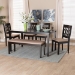 Baxton Studio Florencia Modern Beige Fabric and Espresso Brown Finished Wood 6-Piece Dining Set - RH388C-Sand/Dark Brown-6PC Dining Set