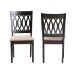 Baxton Studio Florencia Modern Beige Fabric and Espresso Brown Finished Wood 2-Piece Dining Chair Set - RH388C-Sand/Dark Brown-DC-2PK
