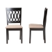 Baxton Studio Florencia Modern Beige Fabric and Espresso Brown Finished Wood 2-Piece Dining Chair Set - RH388C-Sand/Dark Brown-DC-2PK