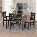 Baxton Studio Florencia Modern Beige Fabric and Espresso Brown Finished Wood 5-Piece Dining Set - RH388C-Sand/Dark Brown-5PC Dining Set
