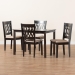 Baxton Studio Florencia Modern Beige Fabric and Espresso Brown Finished Wood 5-Piece Dining Set - RH388C-Sand/Dark Brown-5PC Dining Set