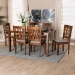 Baxton Studio Florencia Modern Grey Fabric and Walnut Brown Finished Wood 7-Piece Dining Set - RH388C-Grey/Walnut-7PC Dining Set