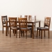 Baxton Studio Florencia Modern Grey Fabric and Walnut Brown Finished Wood 7-Piece Dining Set - RH388C-Grey/Walnut-7PC Dining Set