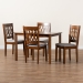 Baxton Studio Florencia Modern Grey Fabric and Walnut Brown Finished Wood 5-Piece Dining Set - RH388C-Grey/Walnut-5PC Dining Set