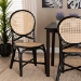 bali & pari Ayana Mid-Century Modern Two-Tone Black and Natural Brown Rattan Dining Chair - Ayana-Rattan-DC