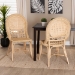 bali & pari Jelita Modern Bohemian Natural Brown Rattan 2-Piece Dining Chair Set - Jelita-Rattan-DC