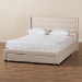 Baxton Studio Braylon Mid-Century Modern Transitional Beige Fabric and Dark Brown Finished Wood Full Size 3-Drawer Storage Platform Bed - CF 9270-A-Coronado-A-Beige-Full