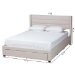 Baxton Studio Braylon Mid-Century Modern Transitional Beige Fabric and Dark Brown Finished Wood Full Size 3-Drawer Storage Platform Bed - CF 9270-A-Coronado-A-Beige-Full