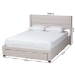 Baxton Studio Braylon Mid-Century Modern Transitional Beige Fabric and Dark Brown Finished Wood Full Size 3-Drawer Storage Platform Bed - CF 9270-A-Coronado-A-Beige-Full