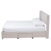 Baxton Studio Braylon Mid-Century Modern Transitional Beige Fabric and Dark Brown Finished Wood Full Size 3-Drawer Storage Platform Bed - CF 9270-A-Coronado-A-Beige-Full