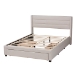 Baxton Studio Braylon Mid-Century Modern Transitional Beige Fabric and Dark Brown Finished Wood Full Size 3-Drawer Storage Platform Bed - CF 9270-A-Coronado-A-Beige-Full