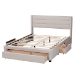 Baxton Studio Braylon Mid-Century Modern Transitional Beige Fabric and Dark Brown Finished Wood Full Size 3-Drawer Storage Platform Bed - CF 9270-A-Coronado-A-Beige-Full