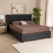 Baxton Studio Braylon Mid-Century Modern Transitional Charcoal Grey Fabric and Dark Brown Finished Wood Full Size 3-Drawer Storage Platform Bed - CF 9270-A-Coronado-A-Charcoal Grey-Full