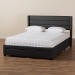 Baxton Studio Braylon Mid-Century Modern Transitional Charcoal Grey Fabric and Dark Brown Finished Wood Full Size 3-Drawer Storage Platform Bed - CF 9270-A-Coronado-A-Charcoal Grey-Full